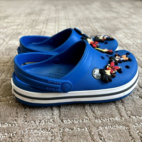 Crocs Crocband Blue Clog for Unisex Child Sz 12 Dragon Ball Anime Jibbitz Charms - Picture 3 of 9